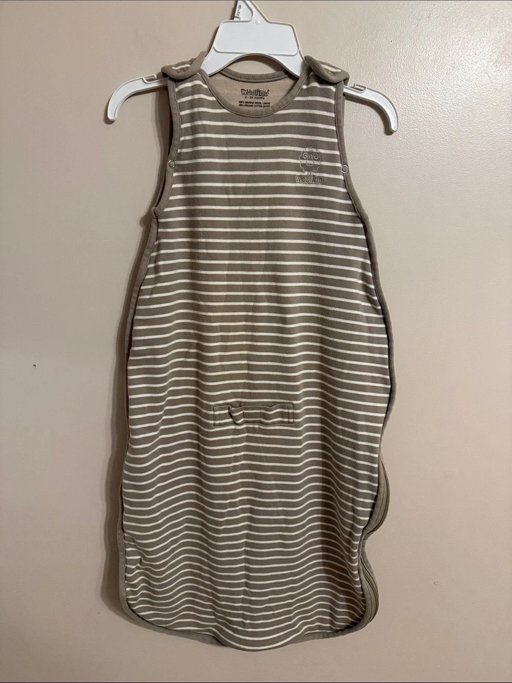 Woolino Sleep Sack 100% Merino Wool Lining 100% Organic Cotton Outer 2-24 Months